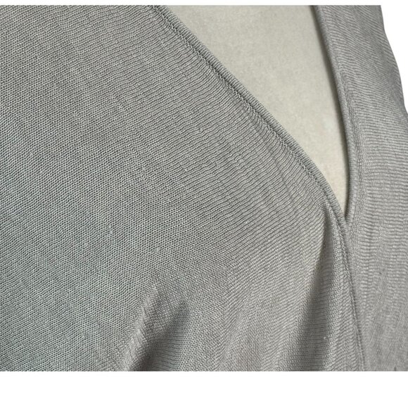 J.Crew Linen-Blend Wrapped Cardigan Sweater w Tie in Light Gray Long Sleeves SM - Picture 6 of 9